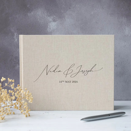 Custom Linen Guest Book Engagement and Anniversary Scrapbook Wedding Polaroid Photo Album Wedding Keepsak Wedding Reception