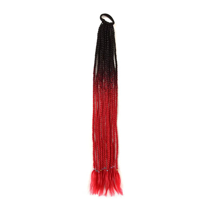 Braided Ponytail Extension Synthetic Colorful Hair Extension For Women 24inch Rainbow Hair Braids Extensions