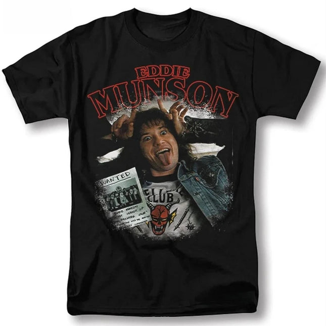 2026 Eddie Munson Vintage 90s Rock Band Graphic Men Women T-Shirt Unisex Regular Fit Short Sleeve Tee with Iconic Album Art