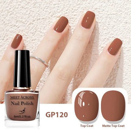 6pcs 8ml Water-Based Nail Polish Long Lasting Quick Drying No Need of Lamp to Cure Nail Supplies Vernis for Nail Art Decorations