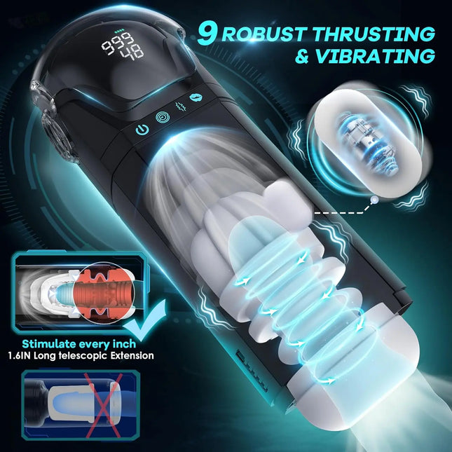 APP Automatic Male Masturbator Cup Penis Pump Sex Toys for Men Male with 9 Sucking Thrusting Vibrating Modes Blowjob Sex Toy 18