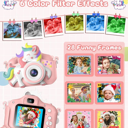 Kids Mini Camera 20.0 MP 1080P HD Digital Camera 2.0" Screen Camcorder Toy With 32GB Card For 6-12 Years Birthday Gifts