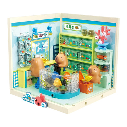 City street scene DIY architectural model home shop model assembly building blocks toys children's educational toy gift
