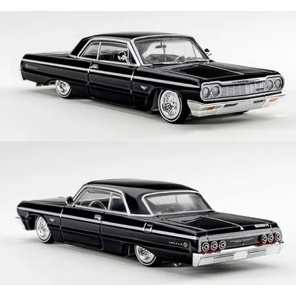 97M 1/64 Scale Impala 1964 Impala SS LowRider Jumping Car Alloy Model Collection Decoration Decorative Piece