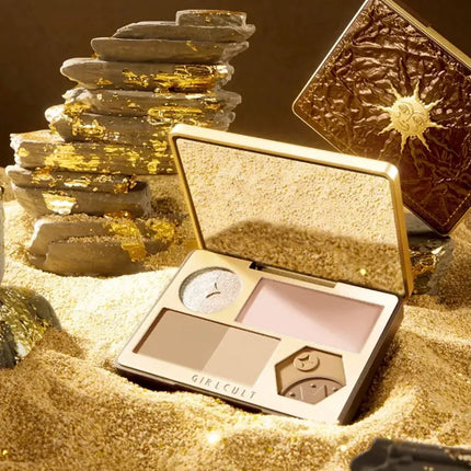 Girlcult Gold Digger Series Face Integrated Palette Pearl Matte Highlights Blush Brighten Contour Face Makeup