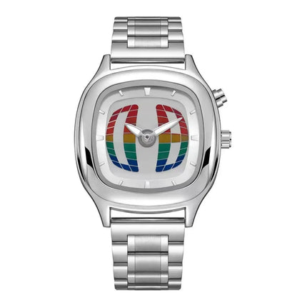 2026New Design Fashion Retro Steel Belt Dual Display Watch Trend Quartz Couple Watch ideal Choice For Birthday & Lover Gifts
