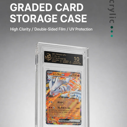 Extended Acrylic Graded Card Display Case for PSA BGS Slabs, Magnetic Protective Trading Card Holder for Pokémon, Sports Cards