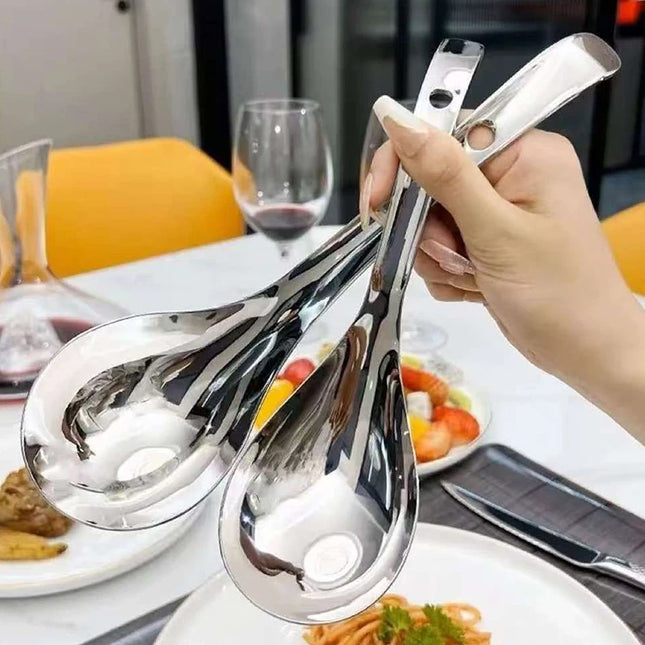 New Stainless Steel Round Spoon Net Red Golden Dinner Long Handle Stirring Dessert Spoons For Kitchen Accessories Gadgets