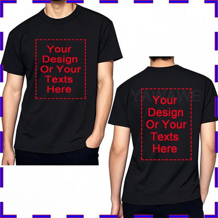 Tailor-made Man TShirts Cotton Summer Your Design Here T Shirts for Men Women Personalized Tee Shirt Diy Print Fashion T-shirt