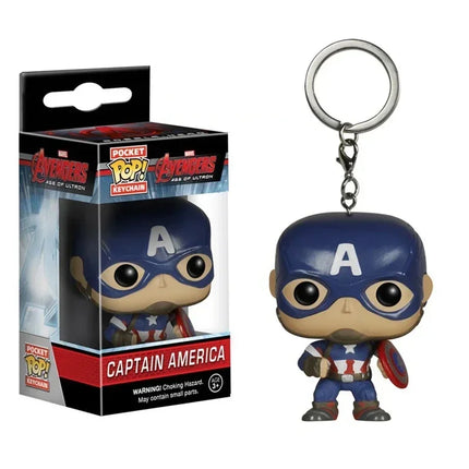 FUNKO Captain America Inro Man Deadpool Spider Man Thanos Thor Keychain Toys Vinyl Doll Collectible Toy Figures Best Kid Gift