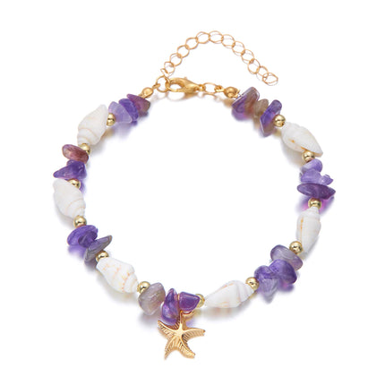 Boho Irregular Gravel Beaded Stone Anklets For Women Summer Ocean Beach Handmade Ankle Bracelet Foot Leg Chain Gift Accessories