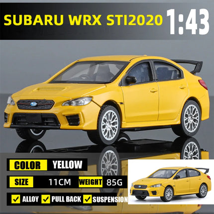 1/43 Scale Subaru WRX  Alloy  Diecast Sports Car Model Miniature Premium  Free Wheels Metal Collect Gift Kid Toys Decoration Col