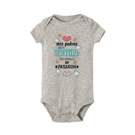 My Parents Do Wonders But They Went Too Far with Me Print Baby Romper Funny Newborn Bodysuit Infant Short Sleeve Outfit Jumpsuit
