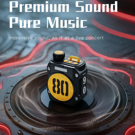 Portable Bluetooth Speaker Outdoor Mecha Style Mini Radio Hifi Music Box Wireles Music Player with TF Card Slot Type-C Charging