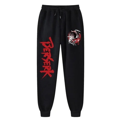 Men's Berserk Animated Printed Sportswear Pants Sports Jogging Pants Casual Polar Lining Pocket Pants