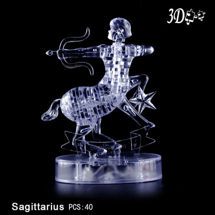 DIY 12 Constellation Puzzle LED Light 3D Crystal Puzzle Exquisite Gifts for Children and Adults Education Puzzle Creative Toys