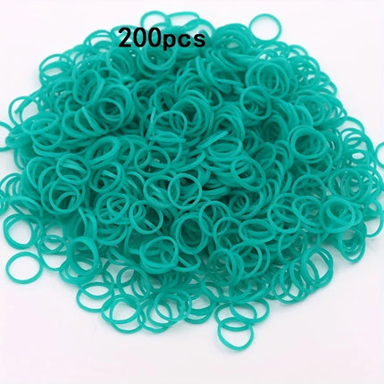 200pcs Rubber Loom Bands DIY Bracelets Wristband Silicone Rubber Hairbands Craft Kit Toys Birthday Christmas Gift Party Supplies