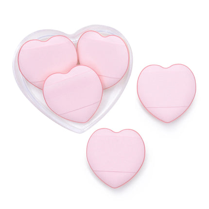 5/10pcs Heart Finger Puff  Mini Makeup Sponge Small Air Cushion Powder Sponge Case Face Concealer BB Cream Cosmetic Puff Beauty