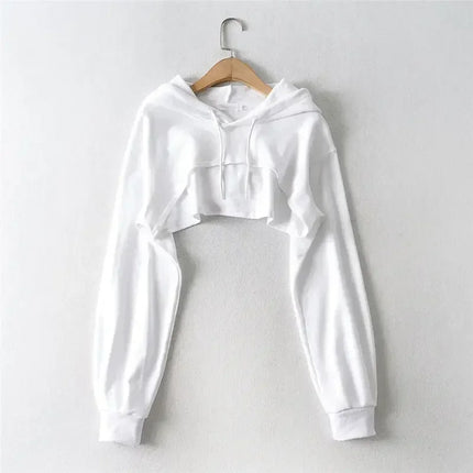 Y2k Hoodie Female Hoodie Personality Irregular Crop Ultra Short Style Long Sleeve Top Female Drop Shipping Sweatshirt Clothes