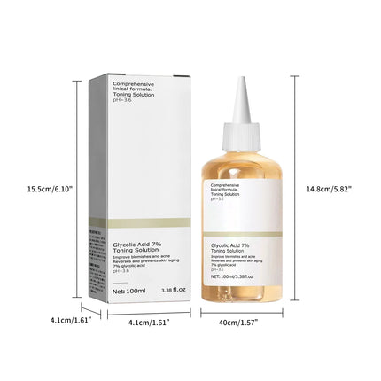 100ml Glycolic Acid 7% Toning Solution To Remove Acne and Moisturize Skin Rejuvenating Lotion