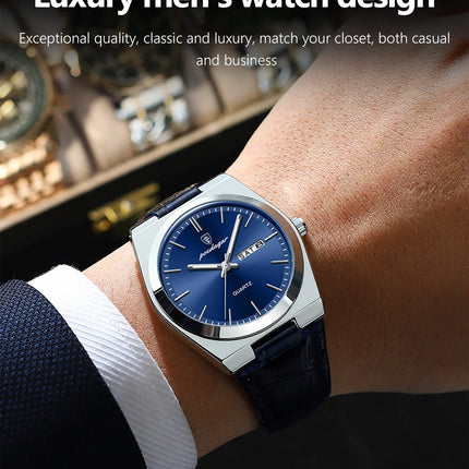 POEDAGAR Luxury Trend Men Watch Waterproof Luminous Date Week Man Wristwatch Military Outdoor Leather Men's Quartz Watches Reloj