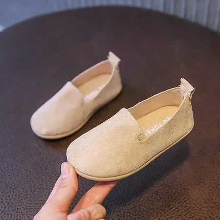 Children's Flat Shoes New Candy Color Simple Casual Shoes Loafers Slip-on Flats Lightweight Boys Girls Leather Shoes Moccasins
