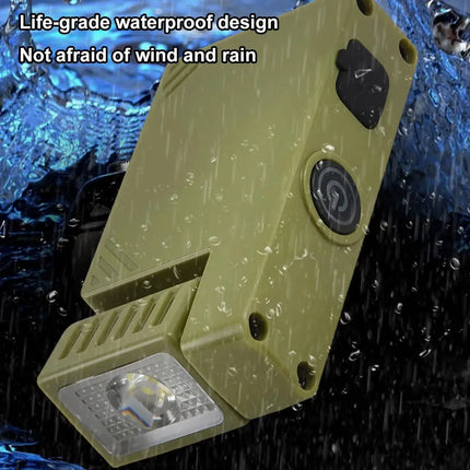 Rechargeable Mini EDC Handheld Flashlight Rotating LED Flashlight Outdoor 5 Modes Magnet Work Light Portable Pen Clip Lantern