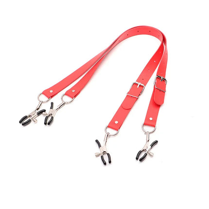Sexy Flirt Labia Spreader Clip Breast Nipple Clamps Leather Bdsm Bondage Slave Fetish Erotic Tool Sex Toys For Women Adult Games