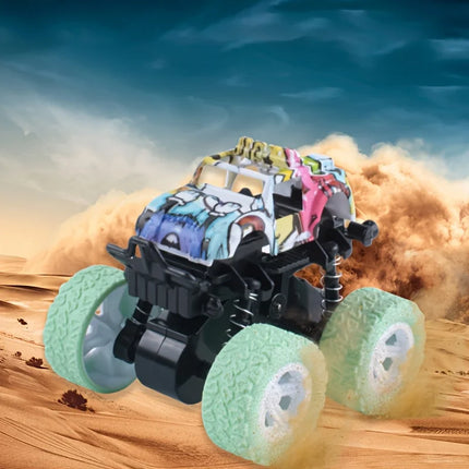 Children's Inertia-Powered Walking and Driving Car, Four-Wheel Drive Stunt Dump Truck, Gift for Boys and Girls