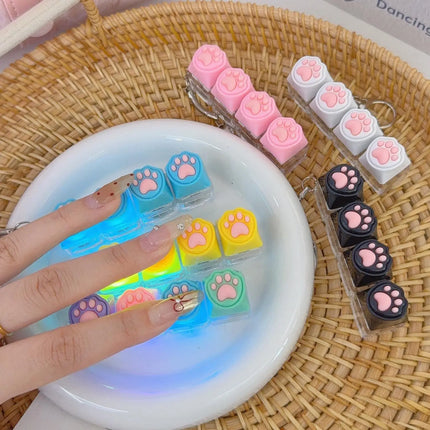 Cat Claw Button Decompression Toy Mechanical Keyboard 4-Key Shaft Tester Luminous Decompression Button Keyboard Keychains
