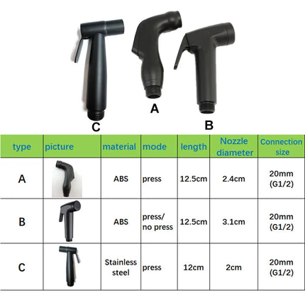 Handheld Black Toilet wash Bidet Faucet Spray Gun Sprayer shower head Anal cleaning washer WC Bathroom water valve hose holder