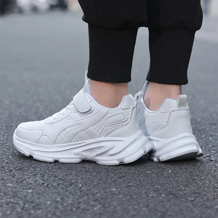Children Sports Shoes Classic White Casual Running Shoes Spring Autumn New Breathable Mesh Thick Soled Non Slip Kids Sneakers