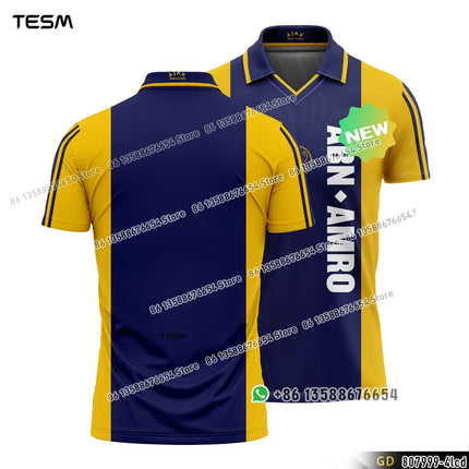 TESM Summer POLO Shirt Men Summer Sports V-neck T-shirt Street Trendy Short Sleeve 3D HD Print T-shirt