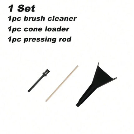 Pre Rolled Cones Loader Funnel Tool Set Including 1pcs Cone Loader, 1pcs Cleaning Brush And 1pcs Pressing Rod Tobacco Loader