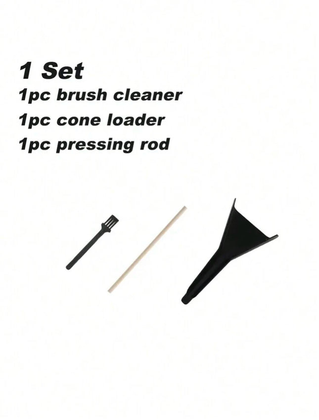 Pre Rolled Cones Loader Funnel Tool Set Including 1pcs Cone Loader, 1pcs Cleaning Brush And 1pcs Pressing Rod Tobacco Loader