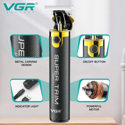 VGR 082 Hair Trimmer T9 Professional Hair Cutting Machine Cordless Rechargeable Bald Trimmer for Men