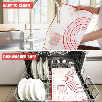 20x16 Inch Lager Silicone Pastry Mat for Rolling Dough with Measurement Thick Non Stick Baking Fondant Counter Mat Oven Liner