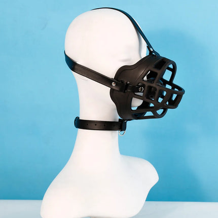 Half Face Slave Mask with Gag Ball Muzzle BDSM Bondage Restraint Fetish Mouth Gag Hood Sex Toys for Couples Adult Games Pet Play