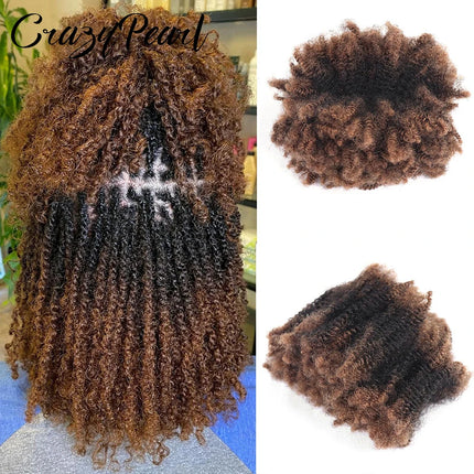 CrazyPearl 4B 4C Afro Kinky Curly Bulk Human Hair for Braiding Locs Twist Mini Micro Knotless Braids Dreadlock Hair Extensions