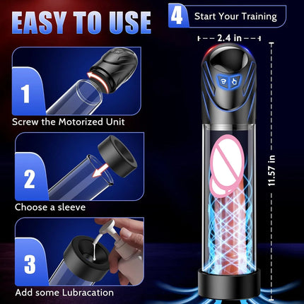 Electric Penis Pump Sex Toy Penis Extender Vacuum Pump  Penis Enlargement Pumps for ED Trainer Dick Pump Male Masturbators Adult