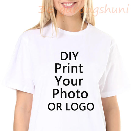 Customized your name Print t shirt boys girls Your own design DIY photo kids family birthday party clothes Summer tops t-shirt
