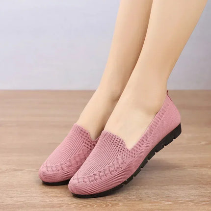 Casual Shoes Women's Summer Mesh Breathable Flat Shoes Ladies Comfort Light Sneaker Socks Women Slip on Loafers Zapatillas Muje