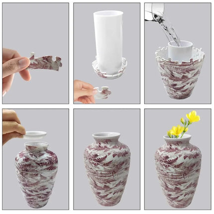 Creative 3D Puzzle Vase Waterproof Artistic Flower Vase Jigsaw Arrange Flowers Building Block Flower Arrangement Vase