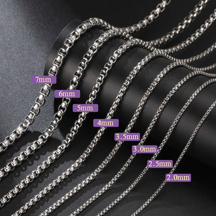 My Shape 3mm-10mm Cuban Chain Stainless Steel Necklaces for Men Male Chains Figaro Box Chain Choker Punk Jewelry 45cm 50cm 60cm