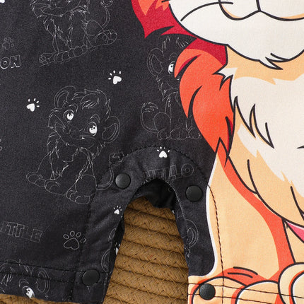 IURNXB Infant Cartoon LION BABY Romper Short Sleeve for Boys Overall One Piece Cute Newborn Outfit Summer 1-18M