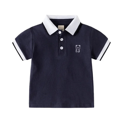 HoneyCherry Children's Short-sleeved T-shirt New Boys Polo Shirt Baby Half-sleeve Embroidery Tops Kids Designer Clothes