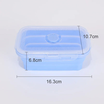 Collapsible Food Storage Containers Foldable Silicone Lunch Containers with Lids, Rectangle Collapsible Bowls Round Food Bowls
