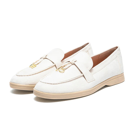 CHCH Women's Flat Shoes Autumn New Anti Velvet Single Shoes Classic Round Head Women's loafers