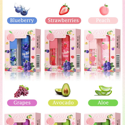 2PCS Lip Oil Lip Balm Set All-Day Long-Lasting Moisturizer Lip Care Plumps Lips Reduces Lip Lines Lipstick & Nourishment