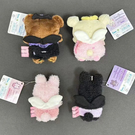 Kawaii Halloween Little Rilakkuma Plush Doll Keychains angel Pink bunny Devil relaxe Bear Sister Korilakkuma Bear Bag Pendant
